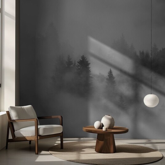 Tapet Tåkete Skogdesign Tapet Tåkete Skogdesign