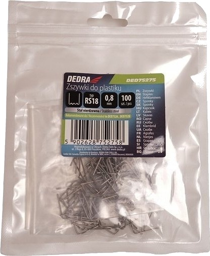 Dedra Dedra Stifter Til Plast Type Rs46 0,6 Mm M For Utvendige Hjørner 100 Stk