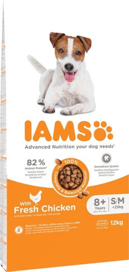 Iams Tørrfôr Senior Advanced Nutrition Small & Medium Dog 8+ Med Kylling 2 X 12 kg