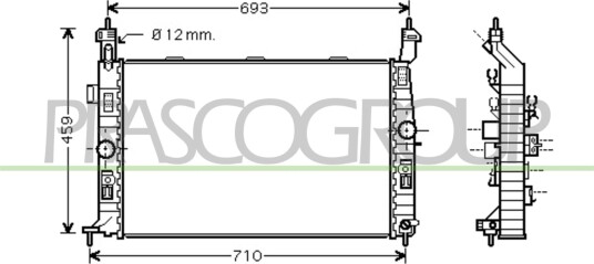 PRASCO OP350R001 Radiator motorkjøling PRASCO OP350R001 Radiator motorkjøling