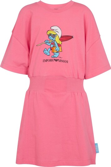 Emporio Armani Kjole Lyserød m. Smurf Fin Emporio Armani 12 år 152 Kjole Rosa