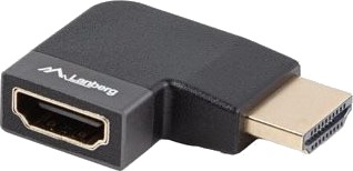 Lanberg Hdmi Adapter Hdmi Hann Til Hdmi Hunn Høyrevinklet Sølv Støtte For 8K Uhd 7680 X 4320