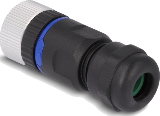Delock Nettverkkontakt 5-Pins M12 Hunn Til 5-Pole Screw Terminal Hunn 20 Mm Ip67 A-Coded Svart