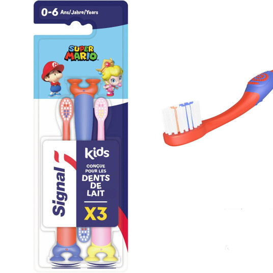 Super Mario Barnetannbørster 3 pcs. SIGNAL Kids 0-6 år