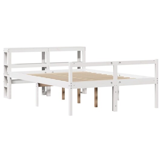  Seniorseng med hodegavl hvit 120x200 cm heltre furu