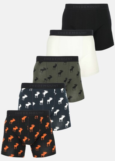 Swedemount Elk Boxer Shorts 5-Pack Aop Elk L Underklær