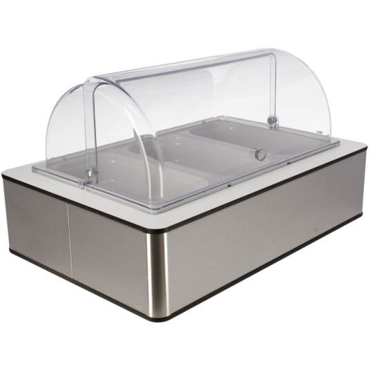 VEGA Buffetsystem komplett Fundale hvit 6,5 cm melamin hvit 3 x GN 1/3; Størrelse GN 1/1, 63x42.5x27.4 cm (LxBxH); Hvit/Transparent; Rektangulær