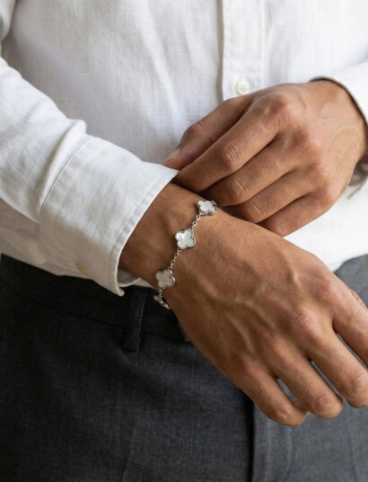 Steel & Barnett Clover Bracelet - White - ONE SIZE 17 - 23 cm