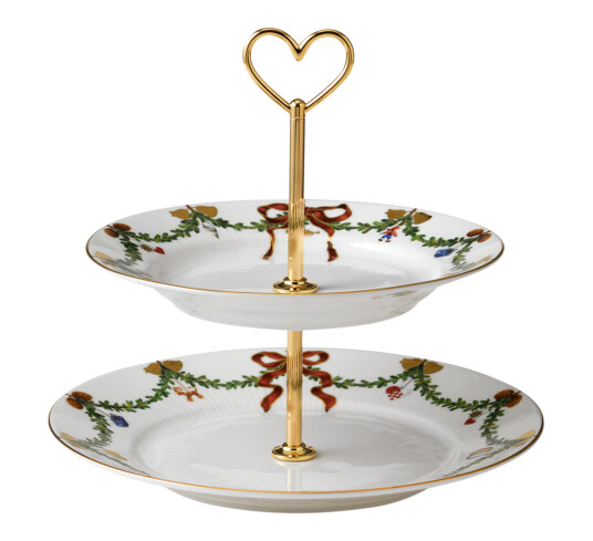 Royal Copenhagen Star Fluted Christmas etasjefat 23 cm Royal Copenhagen Star Fluted Christmas etasjefat 23 cm