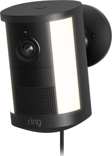 Ring Spotlight Cam Plug-In 2K overvåkningskamera, svart Ring Spotlight Cam Plug-In 2K overvåkningskamera, svart