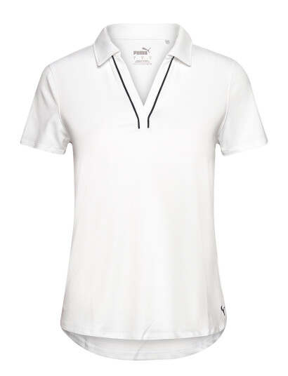 PUMA Golf W Cloudspun Piped Ss Polo - White - S