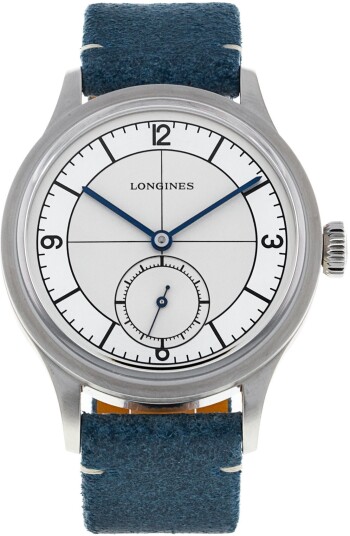 Longines Herreklokke L2.828.4.73.2 Heritage Sølvfarget/Lær Ø38.5 mm