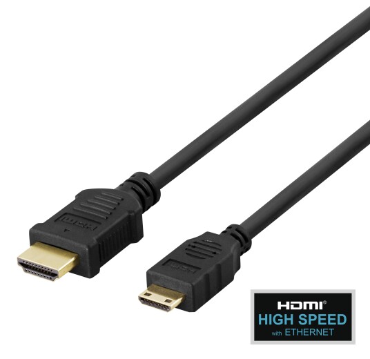 Deltaco HDMI - mini HDMI cable, 4K UHD in 60Hz, 2m, black