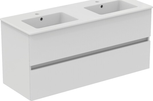 IDEAL STANDARD EUROVIT 2.0/ULYSSE BADEROMSMØBEL 1215X455 M/DOBBELSERVANT GLOSSY WHITE