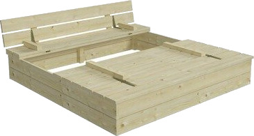 Palmako Sandkasse sandy 14 med benklokk 140x140 cm. trykkimpregnert
