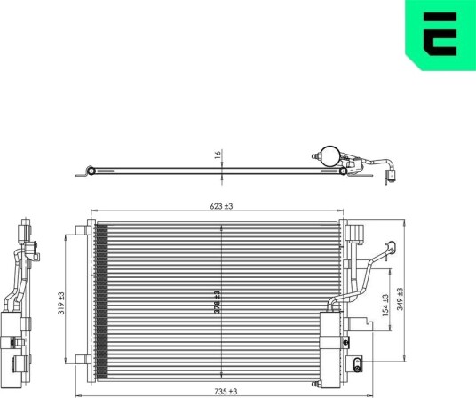 Kondensator, klimaanlegg ERA 667504