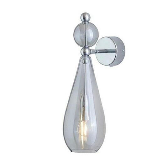 Smykke Vegglampe Smokey Grey / Shiny Silver