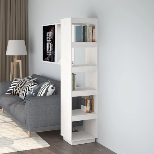 vidaXL Bokhylle/romdeler hvit 40x35x167 cm heltre furu vidaXL Bokhylle/romdeler hvit 40x35x167 cm heltre furu