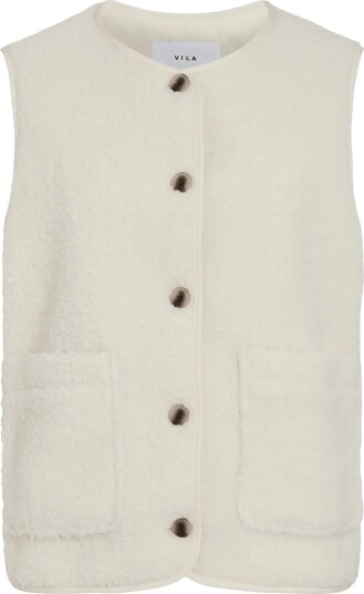 Vila Viada Teddy Waistcoat Noos Cream 44