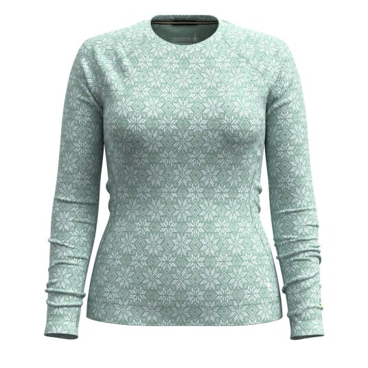 Smartwool Women's Merino 250 Baselayer Crew Boxed Arctic Green Digi Snow L