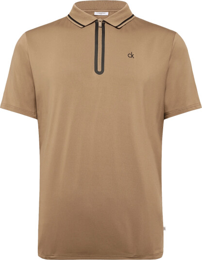 Calvin Klein Golf Winfield Zip Neck Polo Brown S