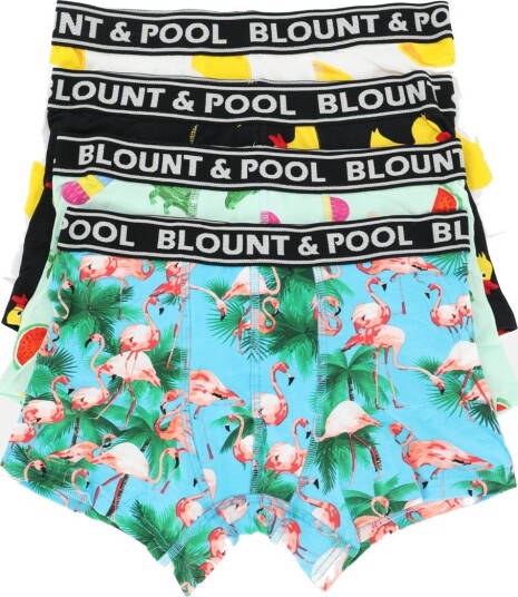 Blount & Pool Boxer Shorts Jr 4 Pack Black Yellow Duck 122 128 Underklær