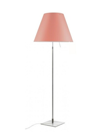 Luceplan - Costanza Gulvlampe m/Dimmer Alu/Edgy Rosa