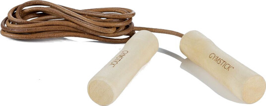 Gymstick LEATHER JUMP ROPE - WOOD