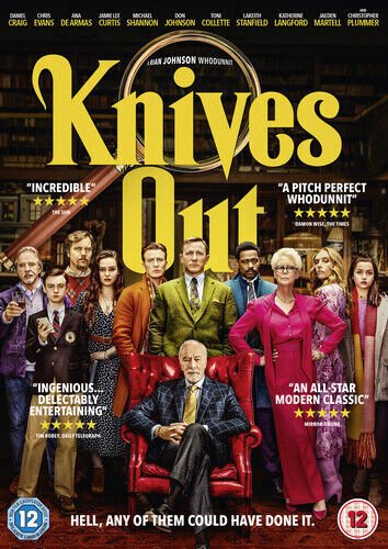 Knives Out DVD 2020 Daniel Craig, Johnson DIR cert 12 English Brand New Knives Out DVD 2020 Daniel Craig, Johnson DIR cert 12 English Brand New
