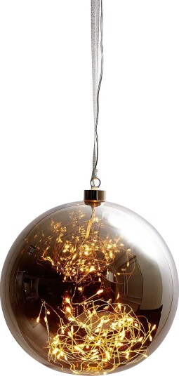 Star Trading Glasskule Glow 20 cm Sølv