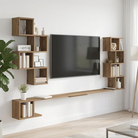vidaXL Vegghengt TV hylle Artisan eik 200 x 15 x 94 cm Konstruert tre