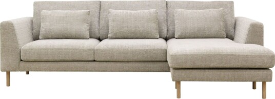 Florenz 3 seters Høyrevendt L formet Sjeselongsofa i Chenille   Grå / Beige
