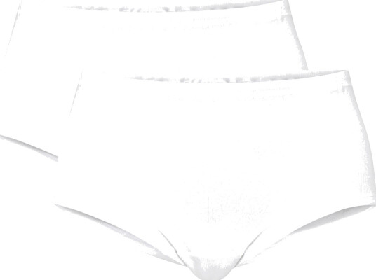 Calida Truser 2P Iconics Midi Brief Hvit bomull 40 Dame