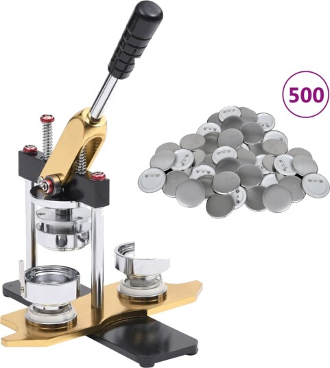 vidaXL Buttonsmaskin 500 buttonsdeler med nål 25 mm roterende stempel vidaXL Buttonsmaskin 500 buttonsdeler med nål 25 mm roterende stempel