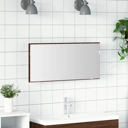 Baderom Speilskap med LED Lys Brun Eik 80x37 cm Baderom Speilskap med LED Lys Brun Eik 80x37 cm