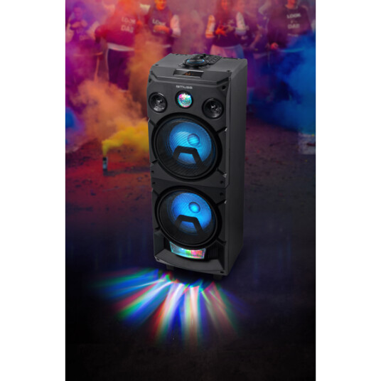 Partyhøyttaler Karaoke Høyttaler Bluetooth LedLys Inkl Mic 400 Watt Muse