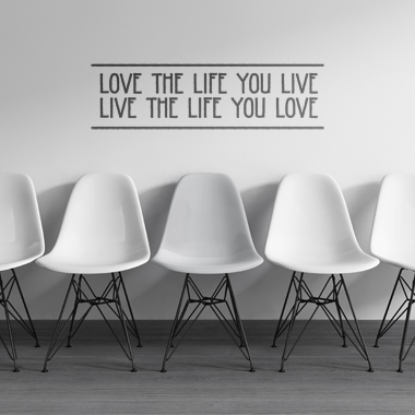 Love The Life wallsticker av Alan Smithee, 82x23 cm