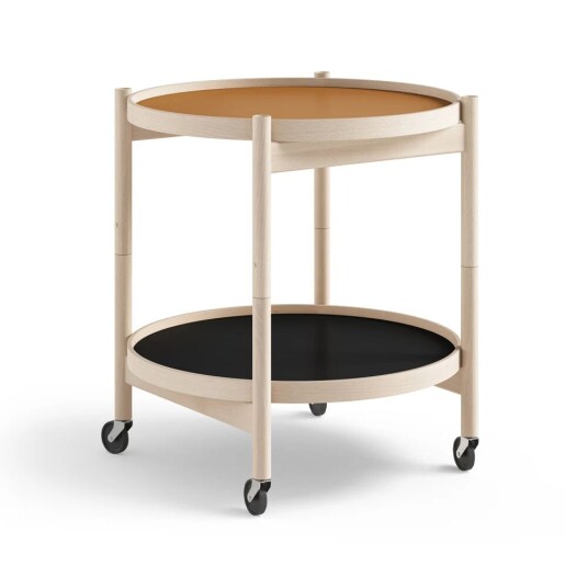 Brdr. Krüger Bølling Tray Table model 50 rullebord clay, ubehandlet bøkestativ