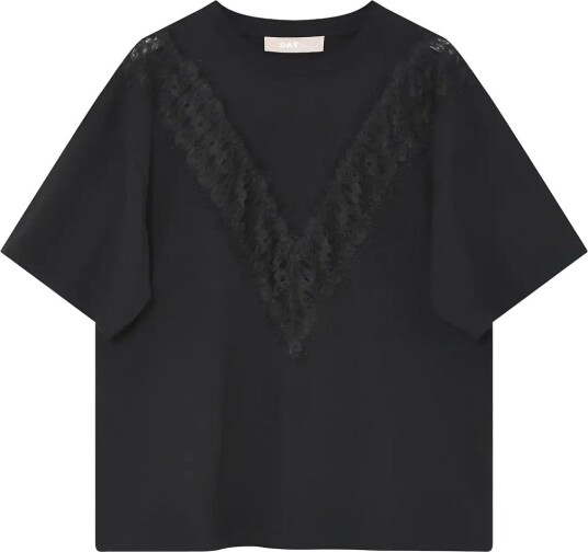 Day Birger et Mikkelsen Daydrewa Lace - Heavy Jersey - BLACK - M