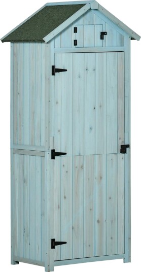 Værbestandig hageskur i tre – 77x54x179 cm blågrønn