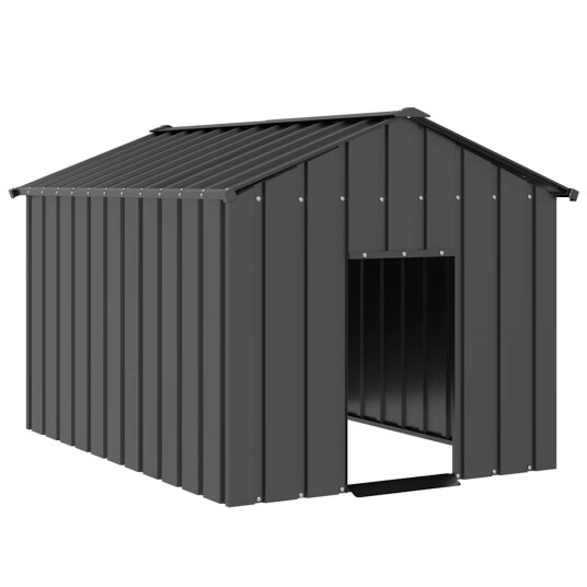 Hundehus Med Tak 113X153X101 cm Galvanisert Stål Hundehus Med Tak 113X153X101 cm Galvanisert Stål