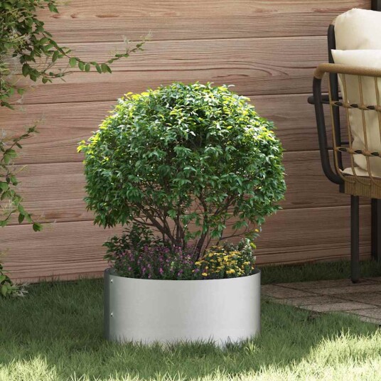 Galvanisert Planter Set Galvanisert Stål 40 cm diameter Holdbar Galvanisert Planter Set Galvanisert Stål 40 cm diameter Holdbar