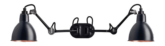 Lampe Gras N204 Vegglampe Double Matt Sort & Matt Sort & Kobber Lampe Gras N204 Vegglampe Double Matt Sort & Matt Sort & Kobber