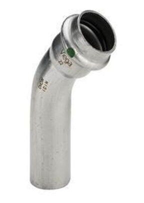 Viega Sanpress Inox 45° Bend 42mm Rustfritt Stål for Overvann og Drensrør