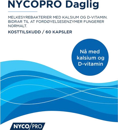 Nycopro Daglig melkesyrebakterier kalsium + vitamin D kapsler 60 stk Nycopro Daglig melkesyrebakterier kalsium + vitamin D kapsler 60 stk