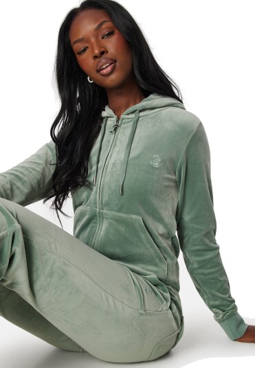 Juicy Couture Robertson Classic Velour Zip Trough Hoodie Grønn L , M , S