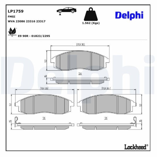 Bremseklosser DELPHI LP1759
