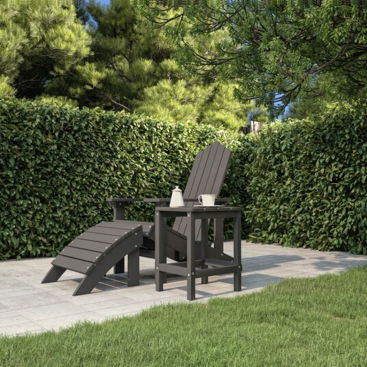 vidaXL Adirondack hagebord antrasitt 38x38x46 cm HDPE
