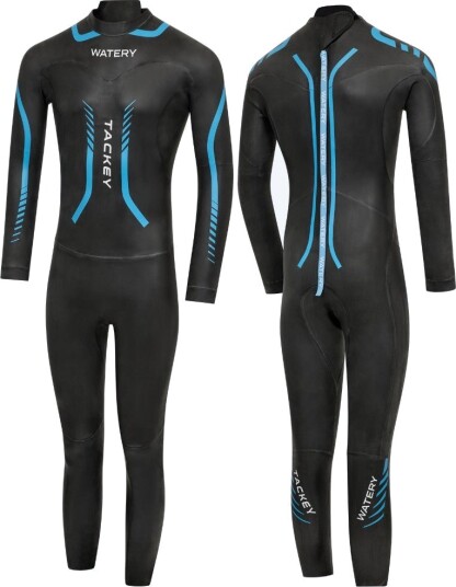 Watery våtdrakt til menn - Tackey Elite - Svart/blå - Våtdrakt triathlon