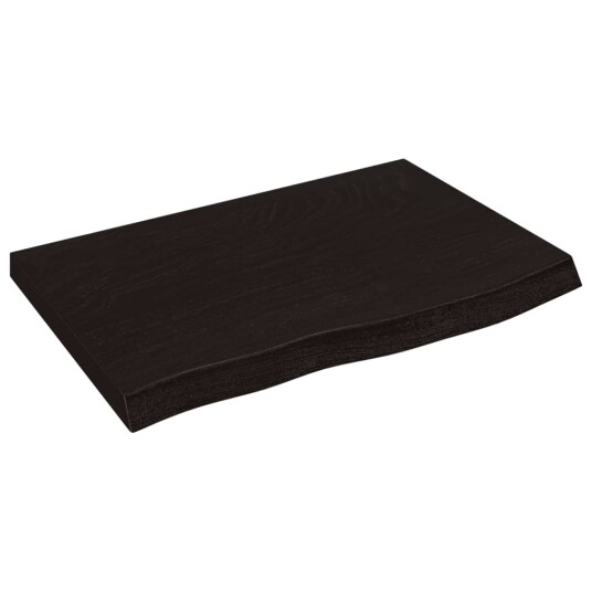 vidaXL Vegghylle m?rkegr? 60x40x4 cm behandlet heltre eik